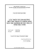 Các nhân tố ảnh hưởng đến thu nhập của đồng bào dân tộc khmer huyện trà cú tỉnh trà vinh (tóm tắt  trích đoạn)