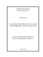 Các giai đoạn phát triển đầu tư của ASEAN theo mô hình IDP và hàm ý cho việt nam (tóm tắt  trích đoạn)