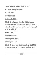 câu hỏi trắc nghiệm môn quản trị văn phòng có đáp án