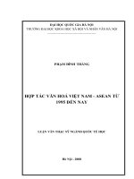 Hợp tác văn hóa việt nam   ASEAN từ 1995 đến nay (tóm tắt  trích đoạn)