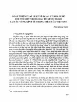 Hoàn thiện pháp luật về quản lý nhà nước đối với hoạt động đầu tư nước ngoài tại các vùng kinh tế trọng điểm của việt nam (tóm tắt  trích đoạn)