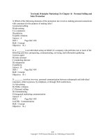Test bank principles marketing 13e chapter 16   personal selling and sales promotion 