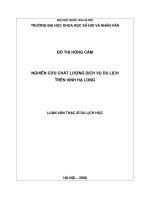 Nghiên cứu chất lượng dịch vụ du lịch trên vịnh hạ long (Tóm tắt  trích đoạn)