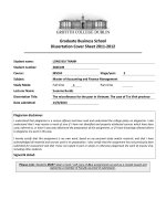 The microfinance for the poor in vietnam the case of tra vinh province (Tóm tắt  trích đoạn)