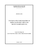 Ứng dụng công nghệ trạm biến áp không người trực trên lưới truyền tải điện quốc gia (Tóm tắt  trích đoạn)