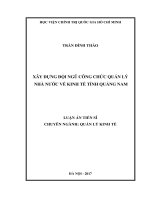 Xây dựng đội ngũ công chức quản lý nhà nước về kinh tế tỉnh quảng nam 