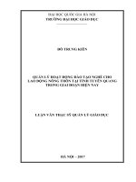 Quản lý hoạt động đào tạo nghề cho lao động nông thôn tại tỉnh tuyên quang trong giai đoạn hiện nay (tóm tắt  trích đoạn)