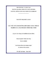 Các yếu tố ảnh hưởng đến khả năng thoát nghèo của người dân tỉnh trà vinh (tóm tắt  trích đoạn)