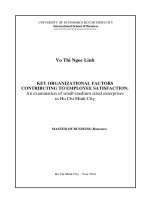 Key organizational factors contribuiting to employee satisfaction an examination of small medium sized enterprisse in ho chi minh city 