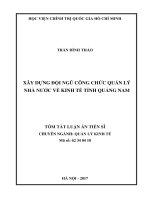 Xây dựng đội ngũ công chức quản lý nhà nước về kinh tế tỉnh quảng nam (tt) 