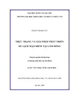 Thực trạng và giải pháp phát triển du lịch mạo hiểm tại lâm đồng (Tóm tắt  trích đoạn)