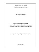 Quản lý hoạt động dạy học theo hướng tích hợp tại trường THCS tứ mỹ huyện tam nông tỉnh phú thọ (tóm tắt  trích đoạn)