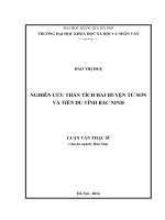 Nghiên cứu thần tích hai huyện từ sơn và tiên du tỉnh bắc ninh (Tóm tắt  trích đoạn)