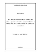 Xây dựng mô hình thích ứng với biến đổi khí hậu dựa vào cộng đồng góp phần đảm bảo an ninh lương thực tại xã vinh quang, huyện tiên lãng, hải phòng (Tóm tắt  trích đoạn)