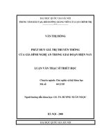 Phát huy giá trị truyền thống của gia đình nghệ an trong giai đoạn hiện nay (Tóm tắt  trích đoạn)