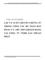 LẬP VÀ LUÂN CHUYỂN CHỨNG TỪ TRONG CÔNG TÁC KẾ TOÁN BÁN HÀNG VÀ THU TIỀN KHÁCH HÀNG TẠI CÔNG TY TNHH GAS THUẬN PHÁT