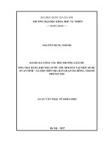 Đánh giá công tác bồi thường giải phóng mặt bằng khi nhà nước thu hồi đất tại một số dự án an sinh – xã hội trên địa bàn quận hà đông, thành phố hà nội (tóm tắt  trích đoạn)