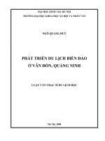 Phát triển du lịch biển đảo ở vân đồn, quảng ninh (tóm tắt  trích đoạn)