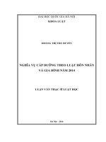 Nghĩa vụ cấp dưỡng theo luật hôn nhân và gia đình năm 2014 (tóm tắt  trích đoạn)
