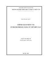 Chính sách nhân tài ở thành phố đà nẵng từ 1997 đến nay (tóm tắt  trích đoạn)