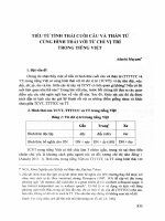 Tiểu từ tình thái cuối câu và thán từ cùng hình thái với từ chỉ vị trí trong tiếng việt (Tóm tắt  trích đoạn)