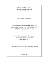 Quản lý ứng dụng công nghệ thông tin trong giáo dục trẻ tại ở trường mầm non b xã đông mỹ, thanh trì, hà nội (tóm tắt  trích đoạn)