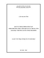 Quản lý hoạt động đào tạo theo phương thức liên kết ở các trung tâm giáo dục thường xuyên tỉnh thái bình (tóm tắt  trích đoạn)