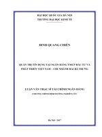 Quản trị tín dụng tại ngân hàng TMCP đầu tư và phát triển việt nam   chi nhánh hai bà trưng (tóm tắt  trích đoạn)