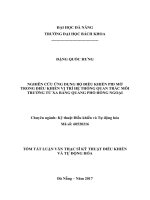 Nghiên cứu ứng dụng bộ điều khiển PID mờ trong điều khiển vị trí hệ thống quan trắc môi trường từ xa bằng quang phổ hồng ngoại