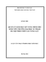 QUẢN LÝ GIÁO DỤC KỸ NĂNG MỀM CHO SINH VIÊN TRƯỜNG ĐẠI HỌC SƯ PHẠM HÀ NỘI THEO TIẾP CẬN NĂNG LỰC