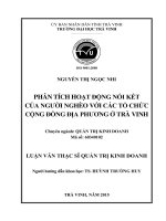 Phân tích hoạt động kết nối của người nghèo với các tổ chức cộng đồng địa phương ở trà vinh (Tóm tắt  trích đoạn)