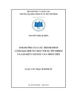 Ảnh hưởng của các thành phần lãnh đạo mới về chất tới sự tín nhiệm và gắn kết cảm xúc của nhân viên 
