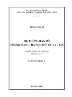 Hệ thống bản đồ thăng long   hà nội thế kỷ XV – XIX (tóm tắt  trích đoạn)