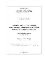 Quá trình hợp tác lào việt nam trong đào tạo, bồi dưỡng cán bộ an ninh của lào từ năm 1962 đến năm 2012