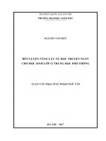 Rèn luyện năng lực tự học truyện ngắn cho học sinh lớp 12 trung học phổ thông (tóm tắt  trích đoạn)