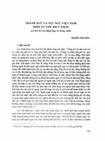 Thành ngữ và tục ngữ việt nam nhìn từ góc độ ý niệm (có liên hệ với tiếng nga và tiếng anh) (Tóm tắt  trích đoạn)