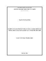 Nghiên cứu giải pháp kỹ thuật nâng cao độ chính xác trong phân loại ảnh tại khu vực có độ phủ hỗn hợp (Tóm tắt  trích đoạn)