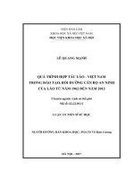 Quá trình hợp tác Lào  Việt Nam trong đào tạo, bồi dưỡng cán bộ an ninh của Lào từ năm 1962 đến năm 2012 (LA tiến sĩ)