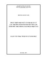 Phát triển đội ngũ cán bộ quản lý các trường mầm non huyện yên lập, tỉnh phú thọ trong giai đoạn hiện nay (tóm tắt  trích đoạn)