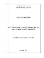 Quản lý hoạt động xã hội hóa giáo dục tiểu học ở huyện thanh trì, thành phố hà nội (tóm tắt  trích đoạn)