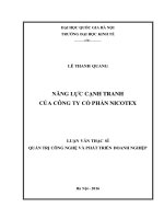 Năng lực cạnh tranh của công ty cổ phần nicotex (tóm tắt  trích đoạn)