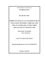 Nghiên cứu đề xuất các giải pháp tiết kiệm và hiệu quả cho công ty cổ phần đầu tư phát triển thủy sản trà cú, tỉnh trà vinh (Tóm tắt  trích đoạn)