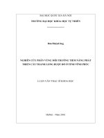 Nghiên cứu phân vùng môi trường tiềm năng phát triển cây thanh long ruột đỏ ở tỉnh vĩnh phúc 
