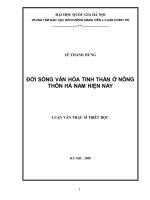 Đời sống văn hóa tinh thần ở nông thôn hà nam hiện nay (tóm tắt  trích đoạn)