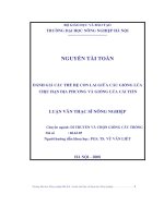 Đánh giá các thế hệ con lai giữa các giống lúa chịu hạn địa phương và giống lúa cải tiến   tài liệu, ebook, giáo trình 