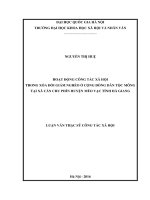 Hoạt động công tác xã hội trong xóa đói giảm nghèo ở cộng đồng dân tộc mông tại xã cán chu phìn huyện mèo vạc tỉnh hà giang (Tóm tắt, trích đoạn)