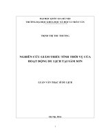 Nghiên cứu giảm thiểu tính thời vụ của hoạt động du lịch tại sầm sơn (Tóm tắt, trích đoạn)