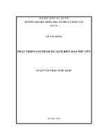 Phát triển sản phẩm du lịch biển đảo phú yên (Tóm tắt, trích đoạn)