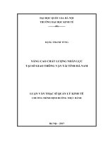 Nâng cao chất lượng nhân lực tại sở giao thông vận tải tỉnh hà nam (Tóm tắt, trích đoạn)