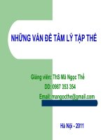 Bài Giảng Những Vấn Đề Tâm Lý Tập Thể